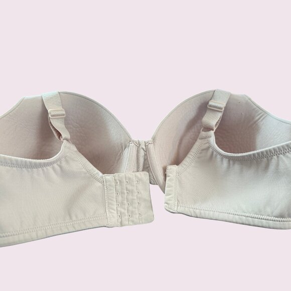 Vanity Fair 38DD Stiff Padded Beauty Back Smoothing Minimizer Bra Pale Pink - Picture 5 of 8